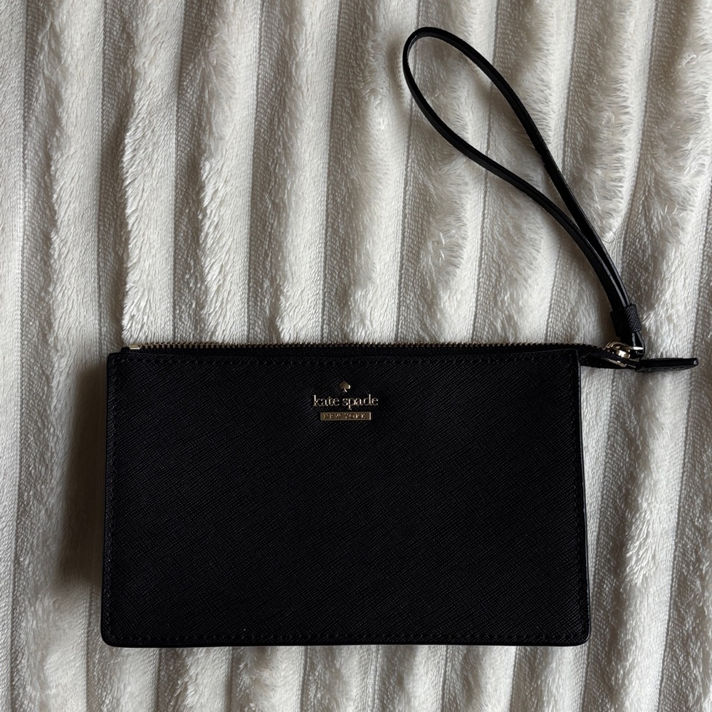 Kate Spade Black Leather Wristlet